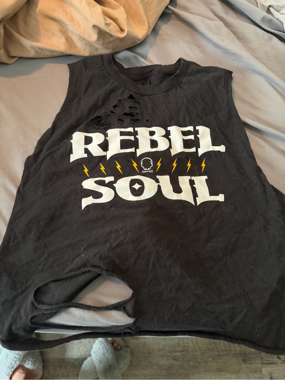 The Drive clothing Rebel Soul Black Graphic Muscle Tee